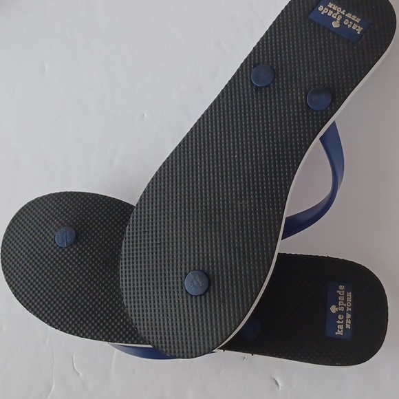 Kate Spade flip flops blue straps with rainbow size 7-8 M - Picture 3 of 4